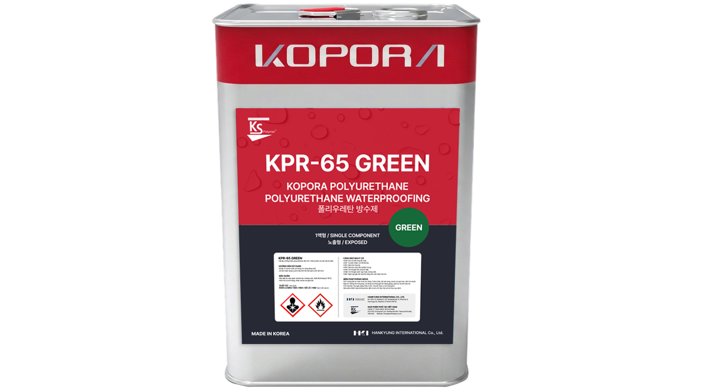 KOPORA KPR-65 là màng chống thấm PU 1 thành phần dành cho sân thượng, mái bê tông, ban công và các bề mặt ngoài trời.